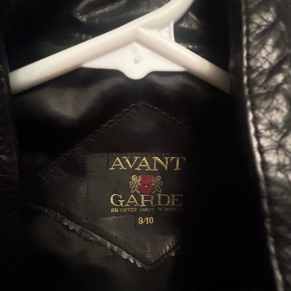 Avant Garage Black Leather Jacket Vintage Size 9/10 - Picture 4 of 4